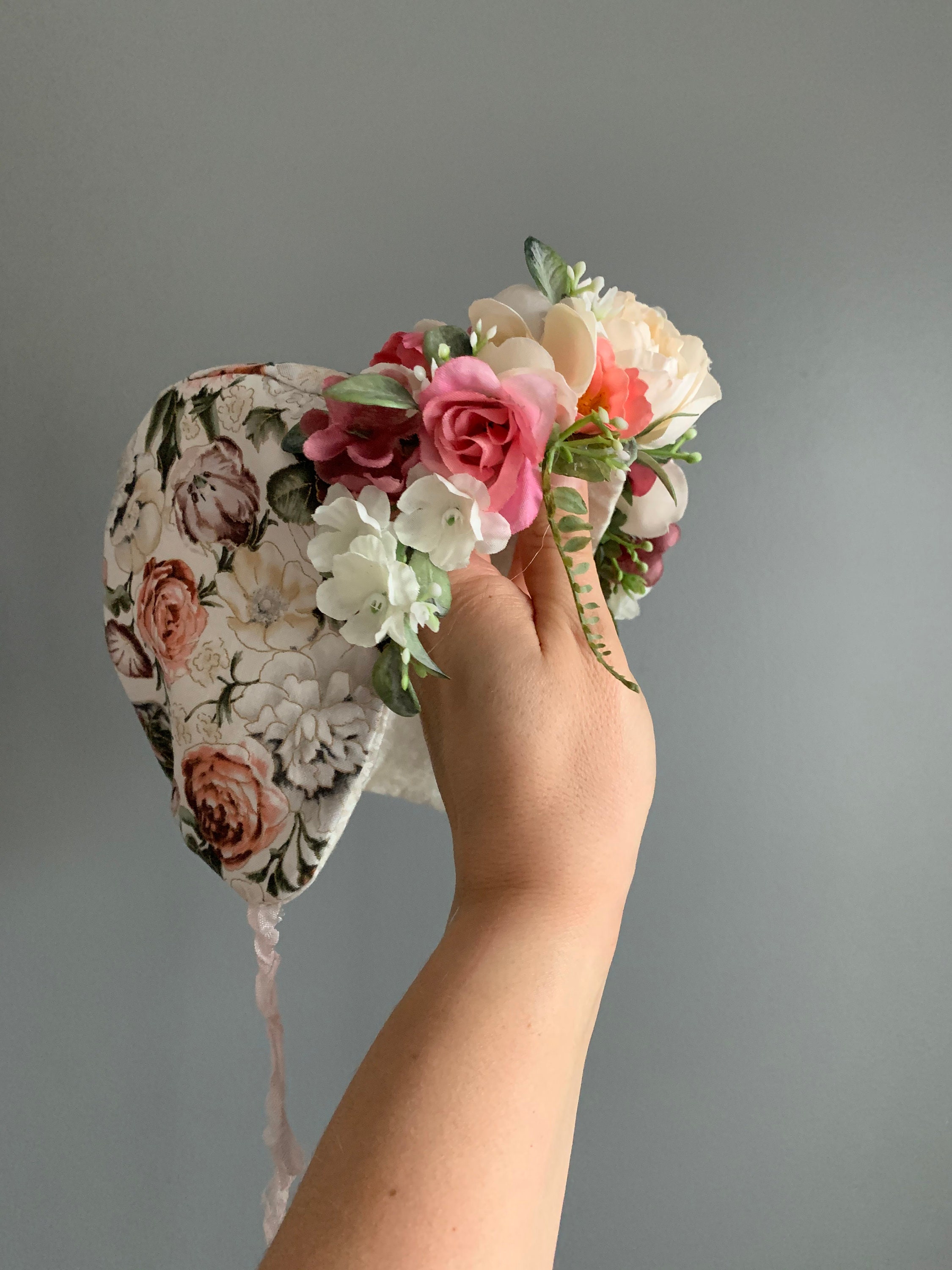 floral baby bonnet
