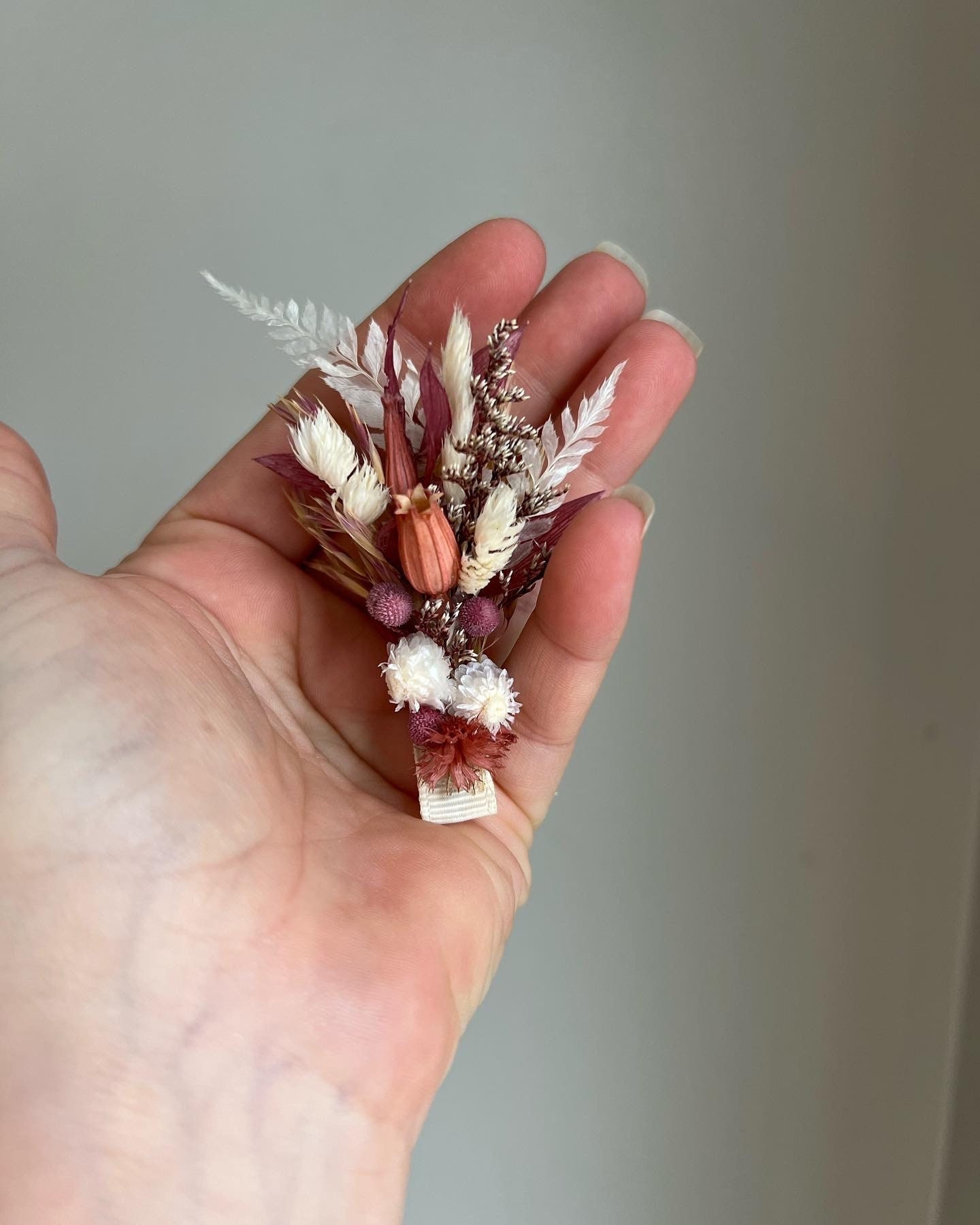 Dried Flower Barrette, Toddler Barrette, Baby Barrette, Baby Hair Clip