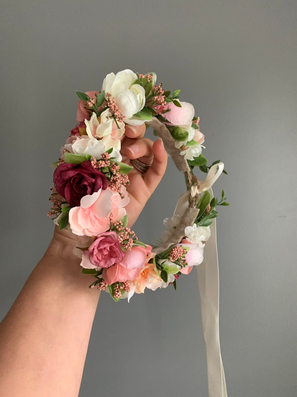 Flower Crown, Newborn Crown, Flower Crown Halo, Baby Flower Crown