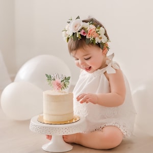 Blush & Pink Faux Blumen Krone: Baby Mädchen Stirnband