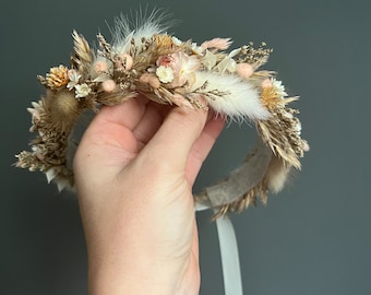 Dried Flower Crown, Newborn Crown, Flower Crown Halo, Baby Flower Crown, Dried Floral Halo, Flower Girl Crown, Boho Flower Crown, Bridal