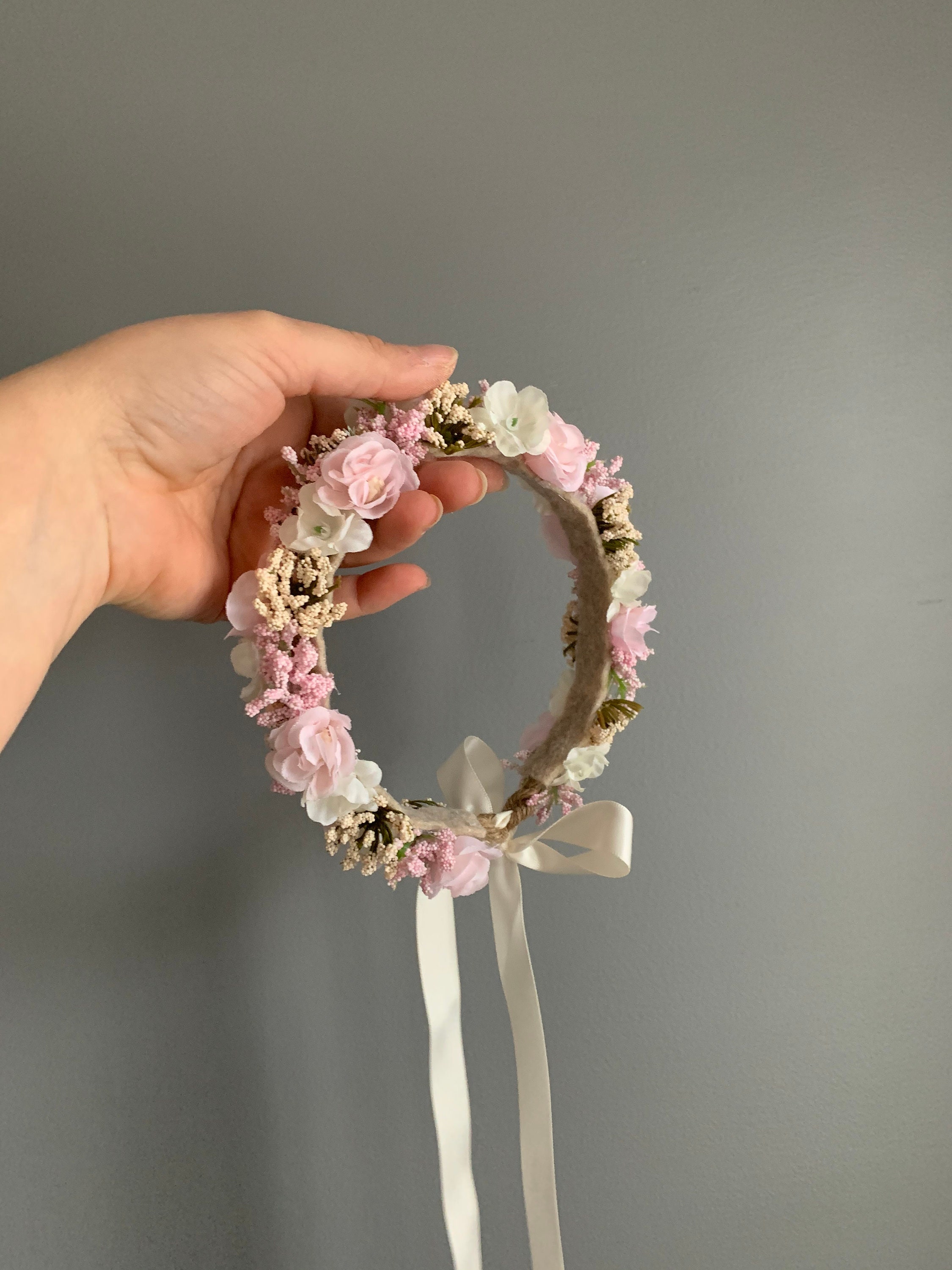Flower Crown Newborn Crown Flower Crown Halo Baby Flower Crown Floral Halo Flower Girl Crown Baby S Breath Flower Crown Halston Crown