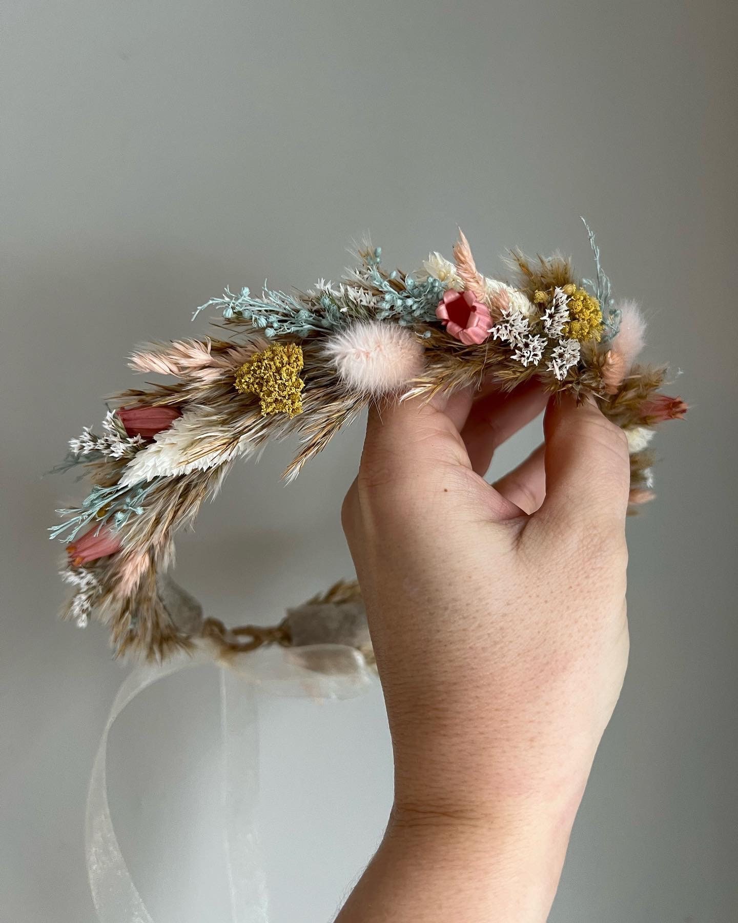 Dried Flower Crown, Newborn Crown, Flower Crown Halo, Baby Flower Crown