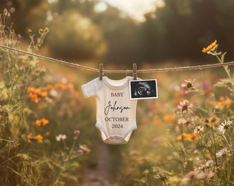 Wildflower Pregnancy Announcement: Personalized Digital Reveal (Digital Download)