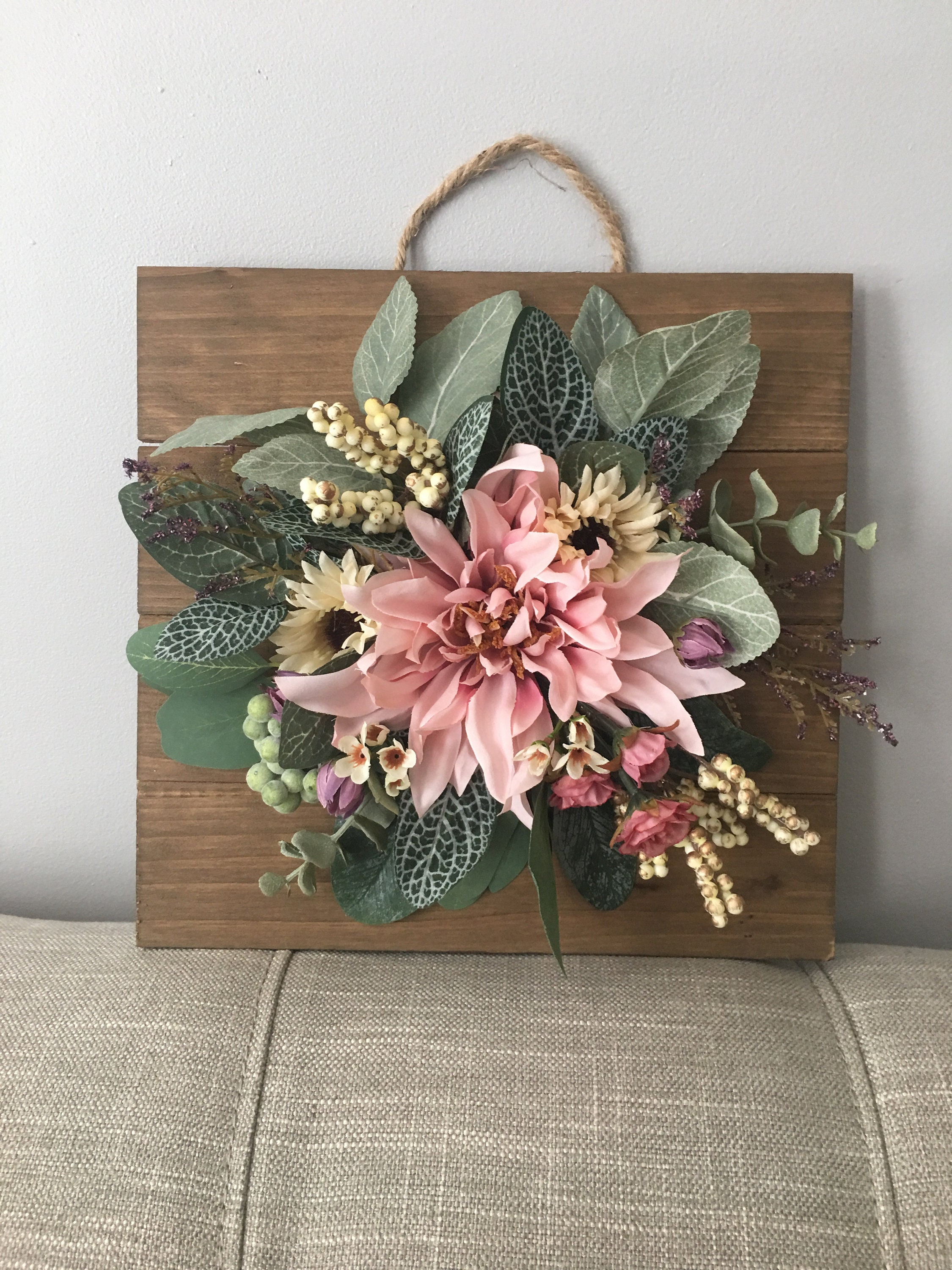 Ready To Ship Floral Wall Hanging Floral Nursery Wall Hanging Flower Art Nursery Wall Decor Wall Decor Door Wreath Wall Hanging