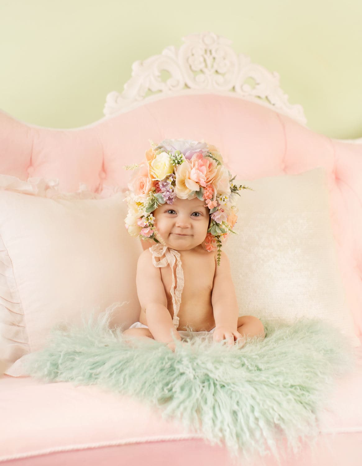 floral baby bonnet