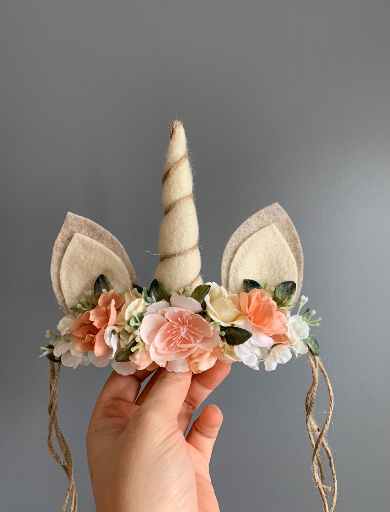 Unicorn Flower Crown, Photo Prop, Baby Tieback Crown, Flower Crown