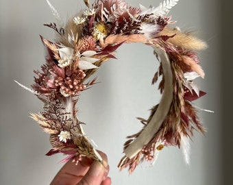 Dried Flower Crown, Bridal Crown, Flower Crown, Wedding Flower Crown, Dried Floral Halo, Flower Girl Crown, Boho Flower Crown, Bridesmaid