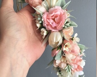 Blush Pink Flower Crown: Baby Shower Headband