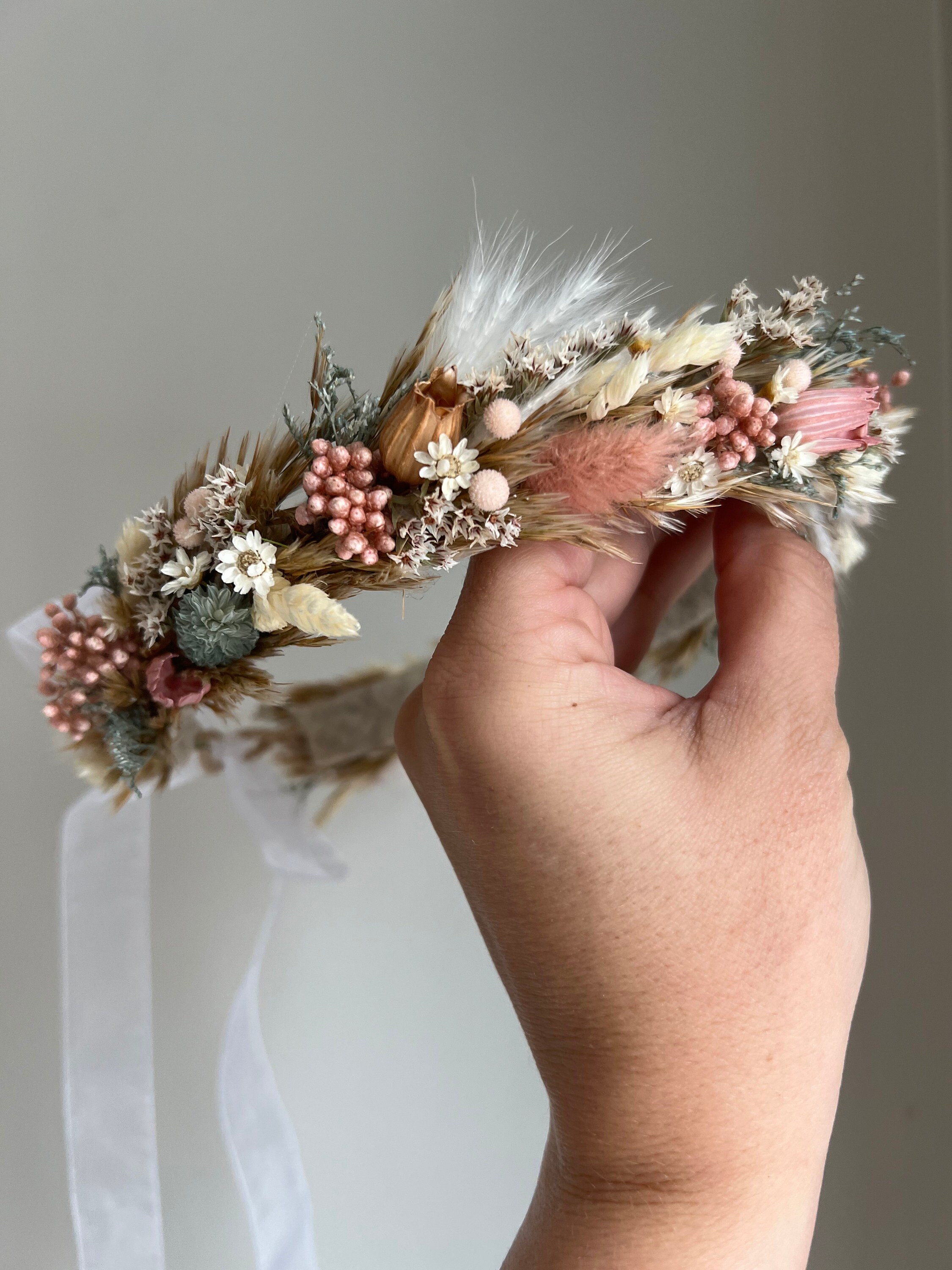 Dried Flower Crown, Newborn Crown, Flower Crown Halo, Baby Flower Crown