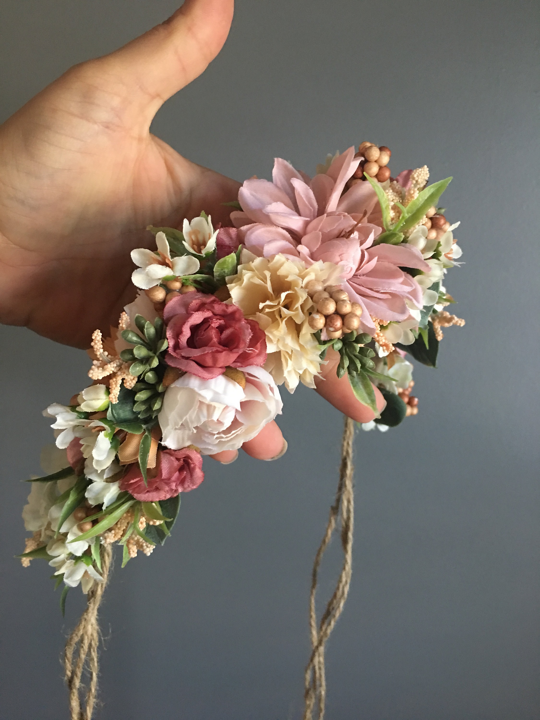 Tieback Flower Crown, Toddler Flower Crown, Newborn Flower Crown, Baby