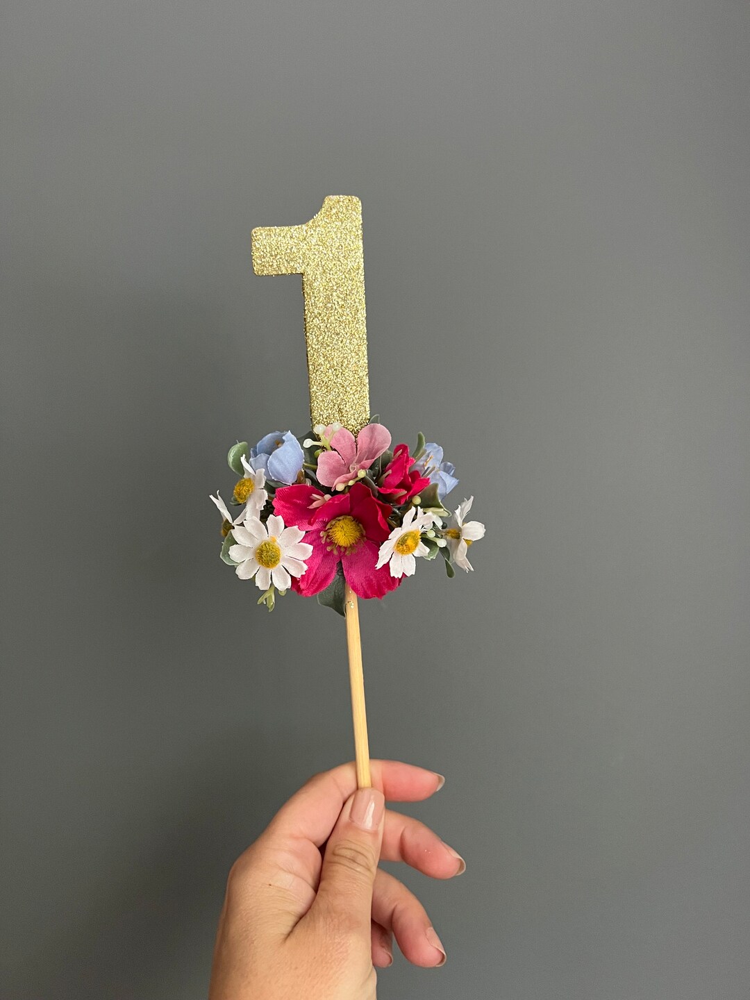 First Birthday Cake Topper Wild Flower One Cake Topper First Etsy