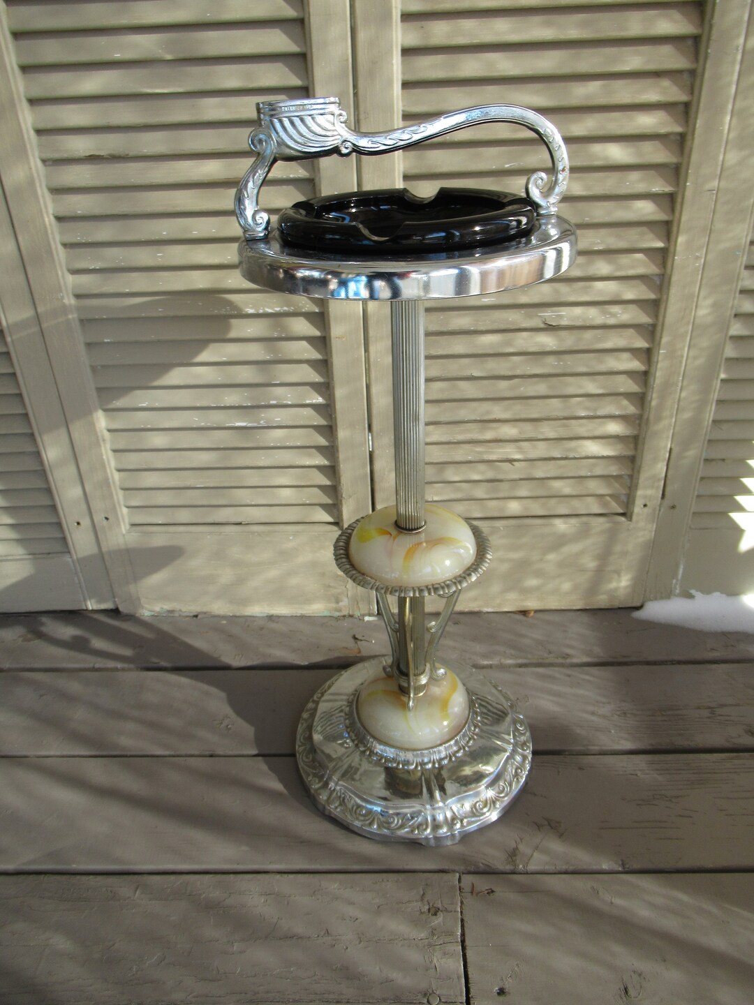 Vintage Floor Ashtray From 1954 Chrome and Marble Ashtray - Etsy