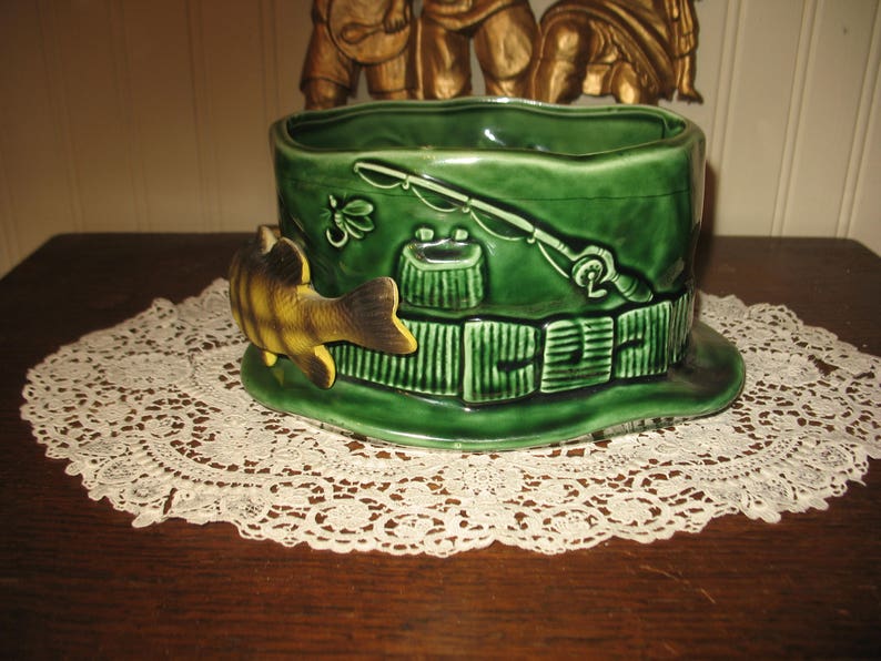 planter. Little trout fishing Hat planter rub ens originals japan vase