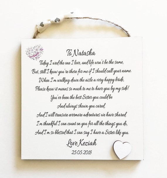 Thank You Personalised Wedding Plaque wooden Card W233 Godmother Gift