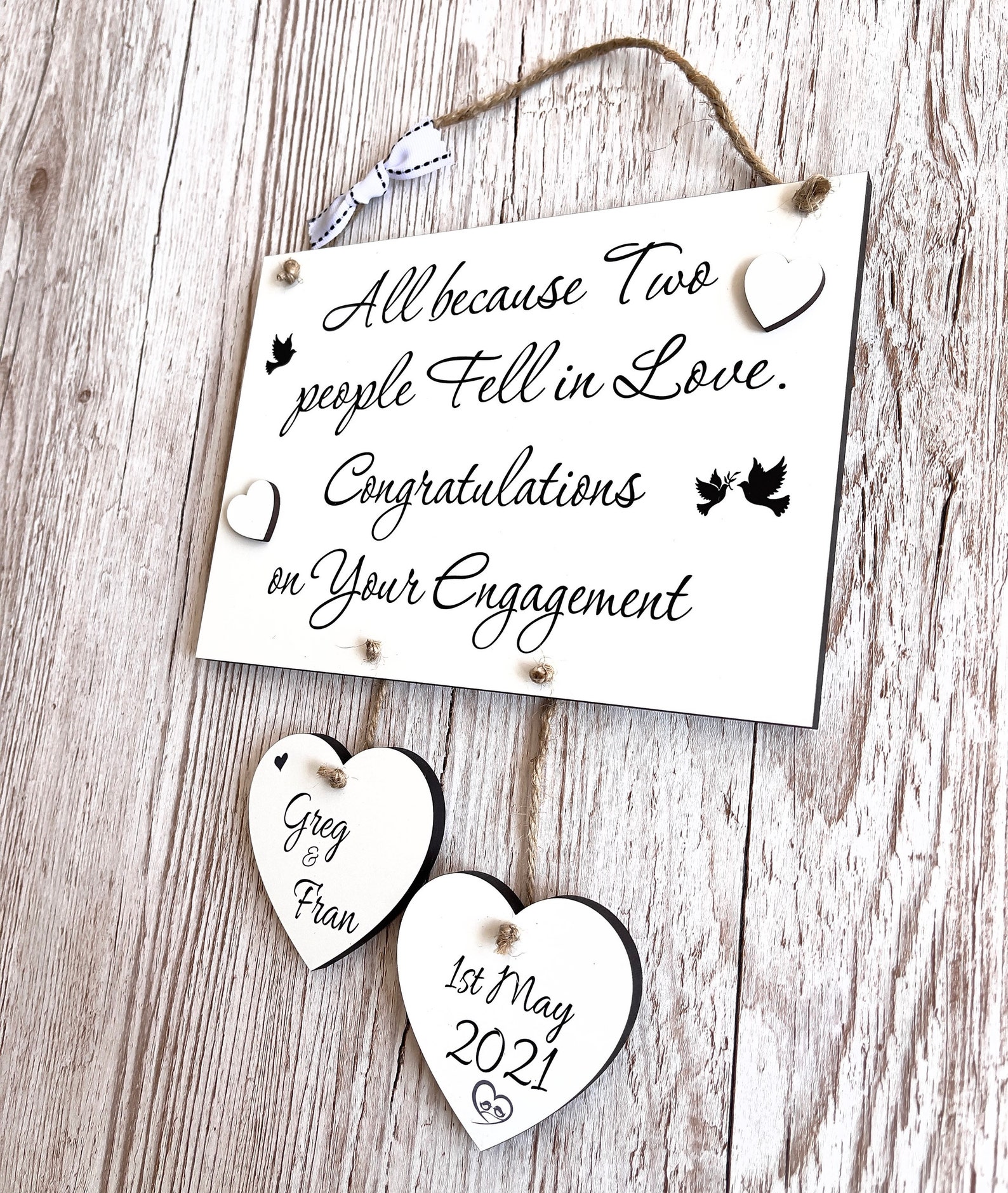 Personalised Engagement Wall Decoration Engagement Gift All Etsy