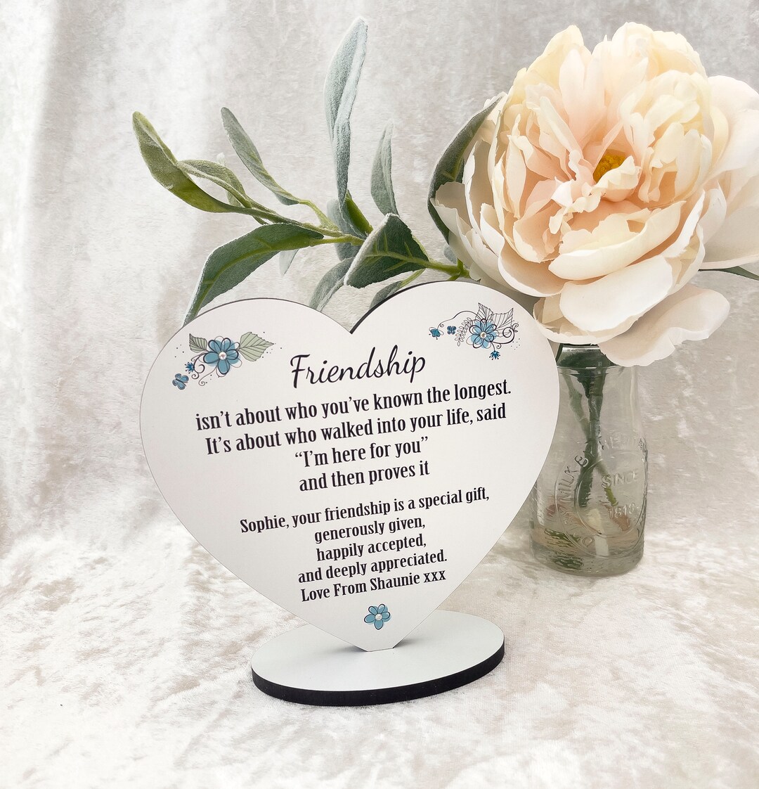 Gift for Friend Best Friend Keepsake Personalised Friendship Etsy