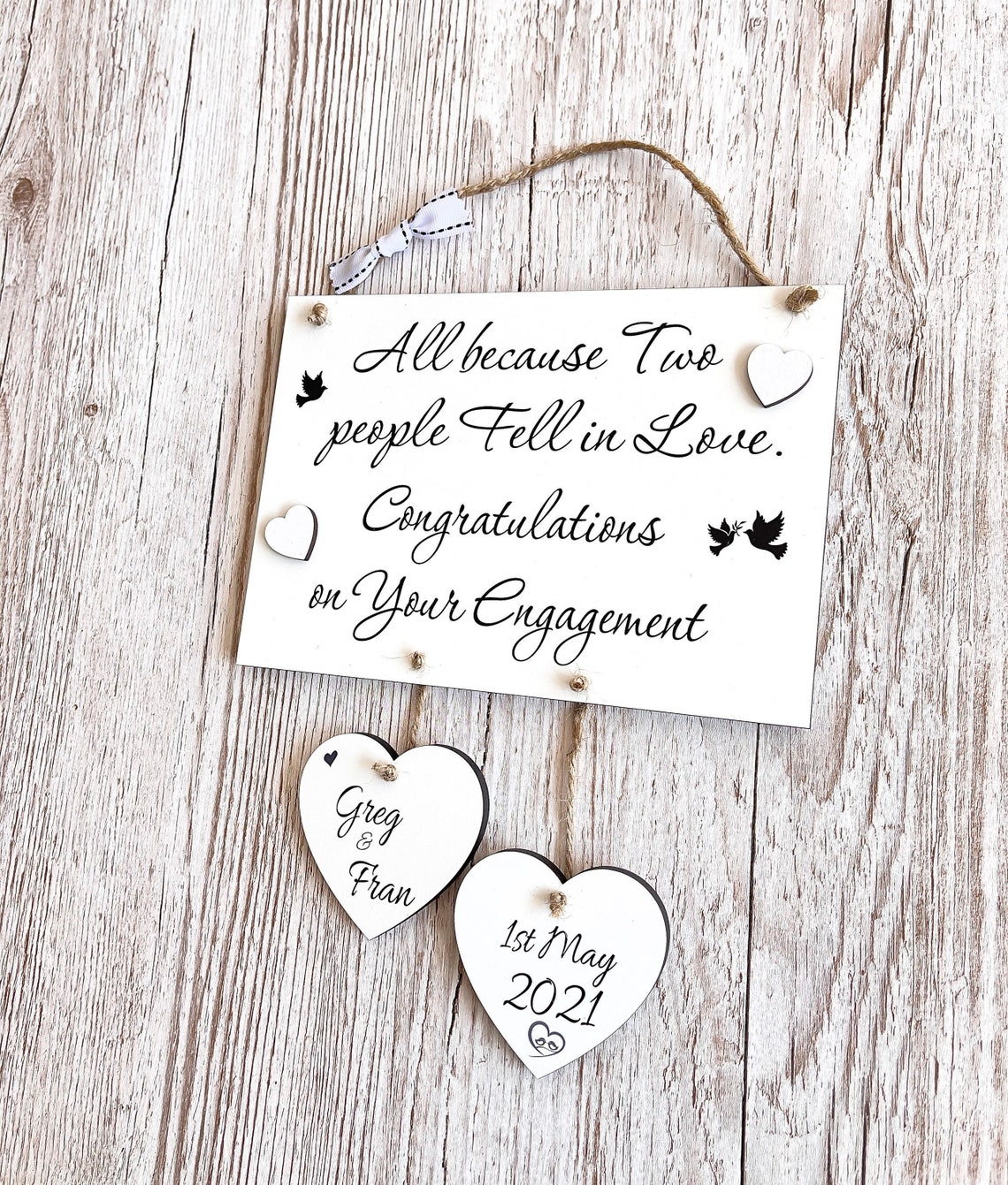 Personalised Engagement Wall Decoration Engagement Gift All Etsy