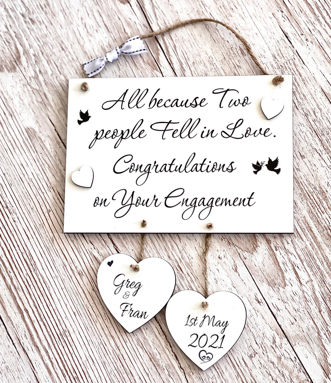 Personalised Engagement Wall Decoration Engagement Gift All Etsy