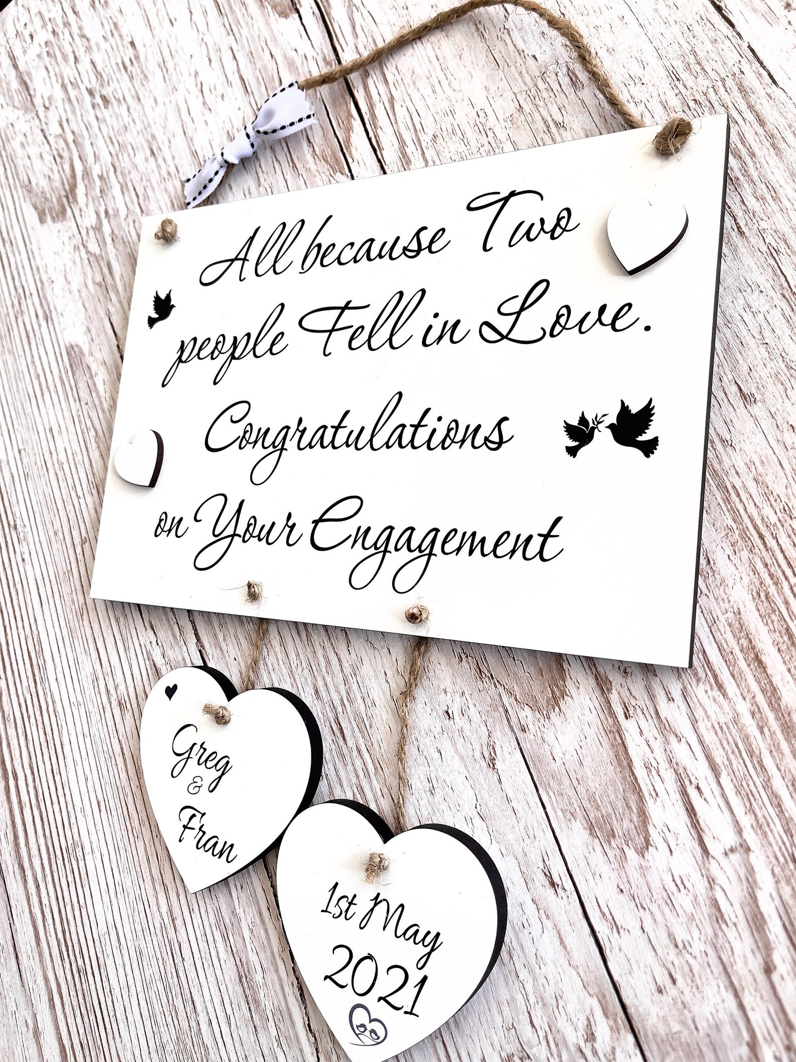 Personalised Engagement Wall Decoration Engagement Gift All Etsy
