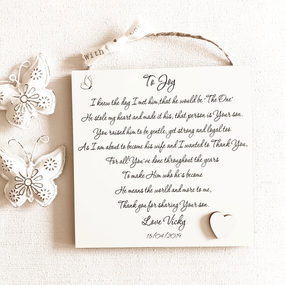 mother of the groom plaque