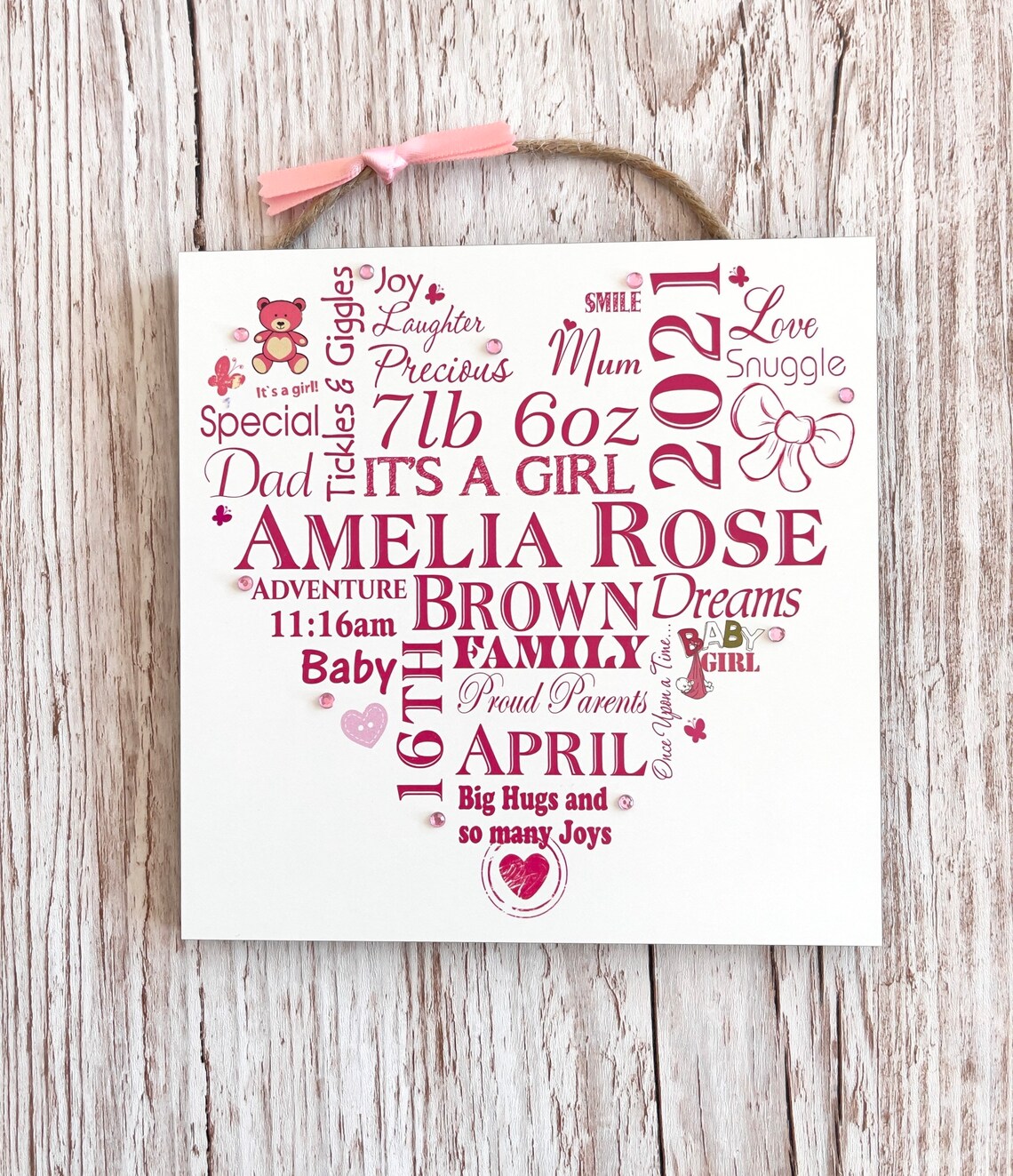 Personalised New Baby Gift Newborn Gift Baby Girl Gift Baby Etsy