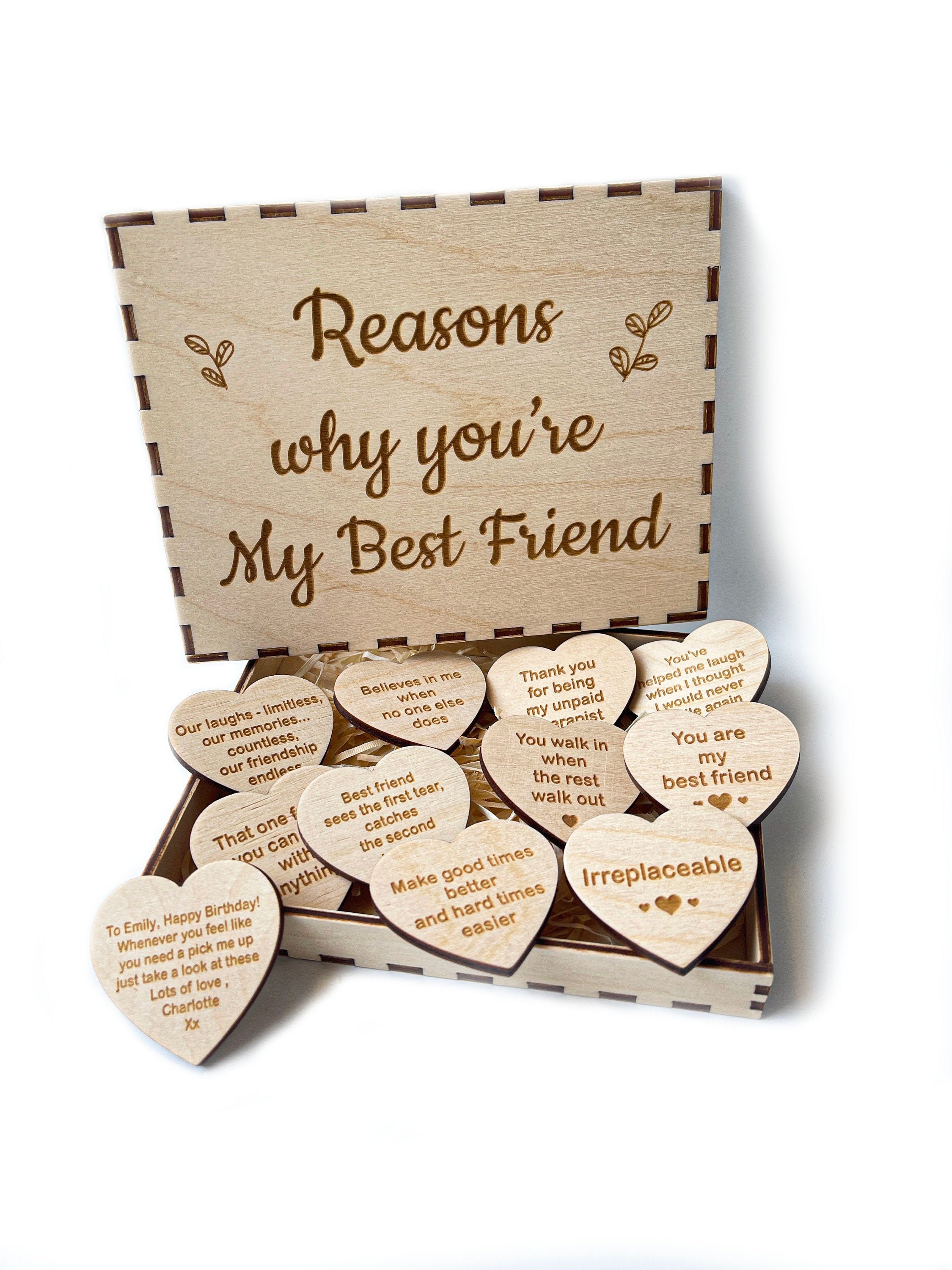 Reasons Why You're My Best Friend Wooden Box Personalised - Etsy UK