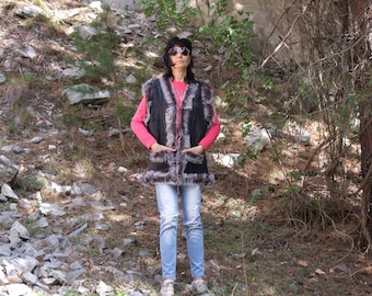 Women Leather Vest, Sheepskin Vest, Boho Vest, Leather Gilet, Handmade Vest, Women Body Warmer, Leather jacket, Lamb Fur Vest