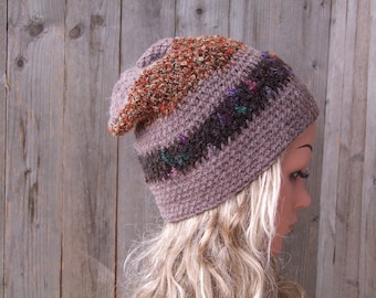Women Slouchy Knit Hat, Knit Beanie, Alpaca Wool Hat, Oversized Slouch Hat, Grunge Beanie, Chunky Knit Hat, Crochet Beanie, Winter Hat
