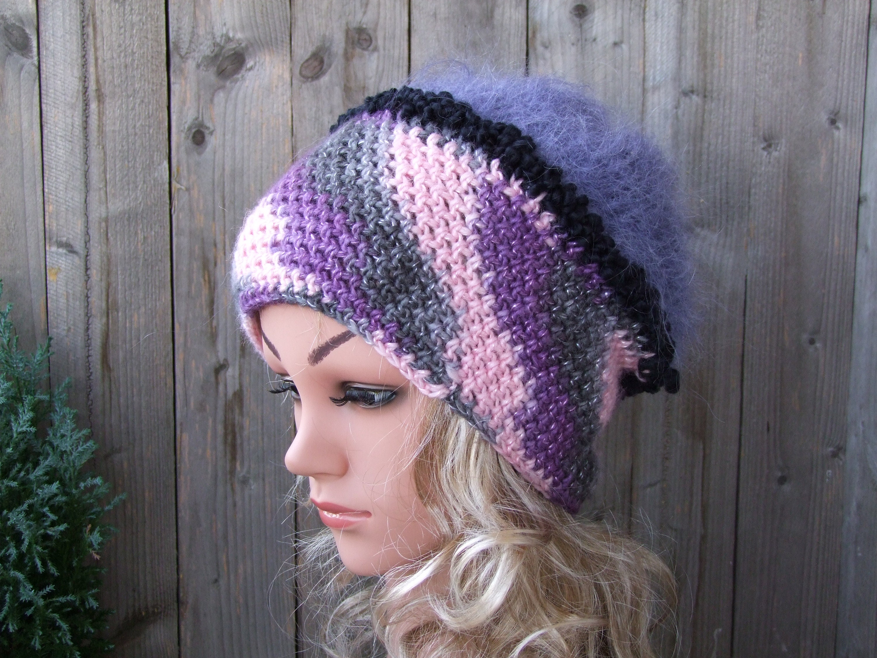 Women Slouchy Knit Hat, Knit Beanie, Wool Hat, Oversized Slouch Hat