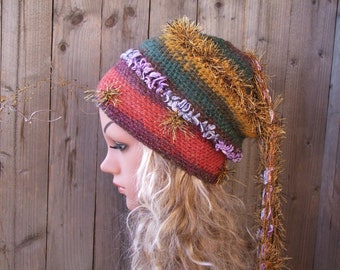 Women Slouchy Knit Hat, Knit Beanie, Wool Hat, Oversized Slouch Hat, Grunge Beanie, Chunky Knit Hat, Crochet Beanie, Winter Hat