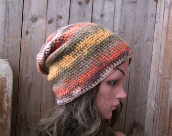 Wool Women Hat, Slouchy Knit Hat, Winter Hat, Hand Knit Hat, Daily Wear Beanie, Knitted Accessories, Fashion Hat