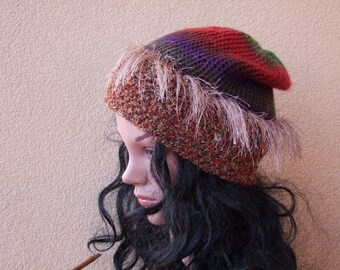 Winter Beanie, Tams Women Knit Hat, Knit Beanie, Wool Hat, Oversized Slouch Hat, Grunge Beanie, Chunky Knit Hat, Crochet Beanie, Winter Hat