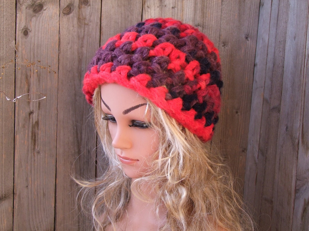 Tams Women Knit Hat Knit Beanie Wool Hat Oversized Slouch Etsy