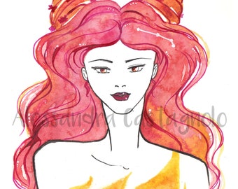 ZODIAC SIGNS astrology illustration, women portrait, girl power, painting, xmas gift, prints notecards