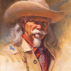 The Showman, limited edition, fine art canvas giclee reproduction, &quot;Buffalo Bill&quot; from the Wild West Shows