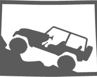 Jeep decal Colorado state Wrangler Sahara Rubicon Renegade CJ YJ SC outline other states available