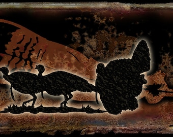 Turkey feather vintage license plate printed graphic rusted image decal hunter hunting car truck tag