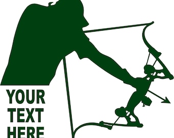 Bow hunter Personalized cut vinyl Decal for cups, vehicles, coolers, and more!