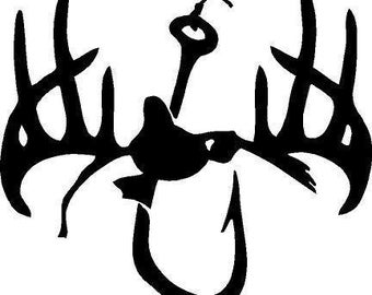Duck deer fisherman hunter decal hunt club sticker