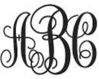 Traditional Monogram Decal for cars, trucks, coolers, golf carts, laptops, cups, etc.