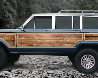 Jeep Grand Wagoneer replacement wood grain vinyl kit decals cut to fit