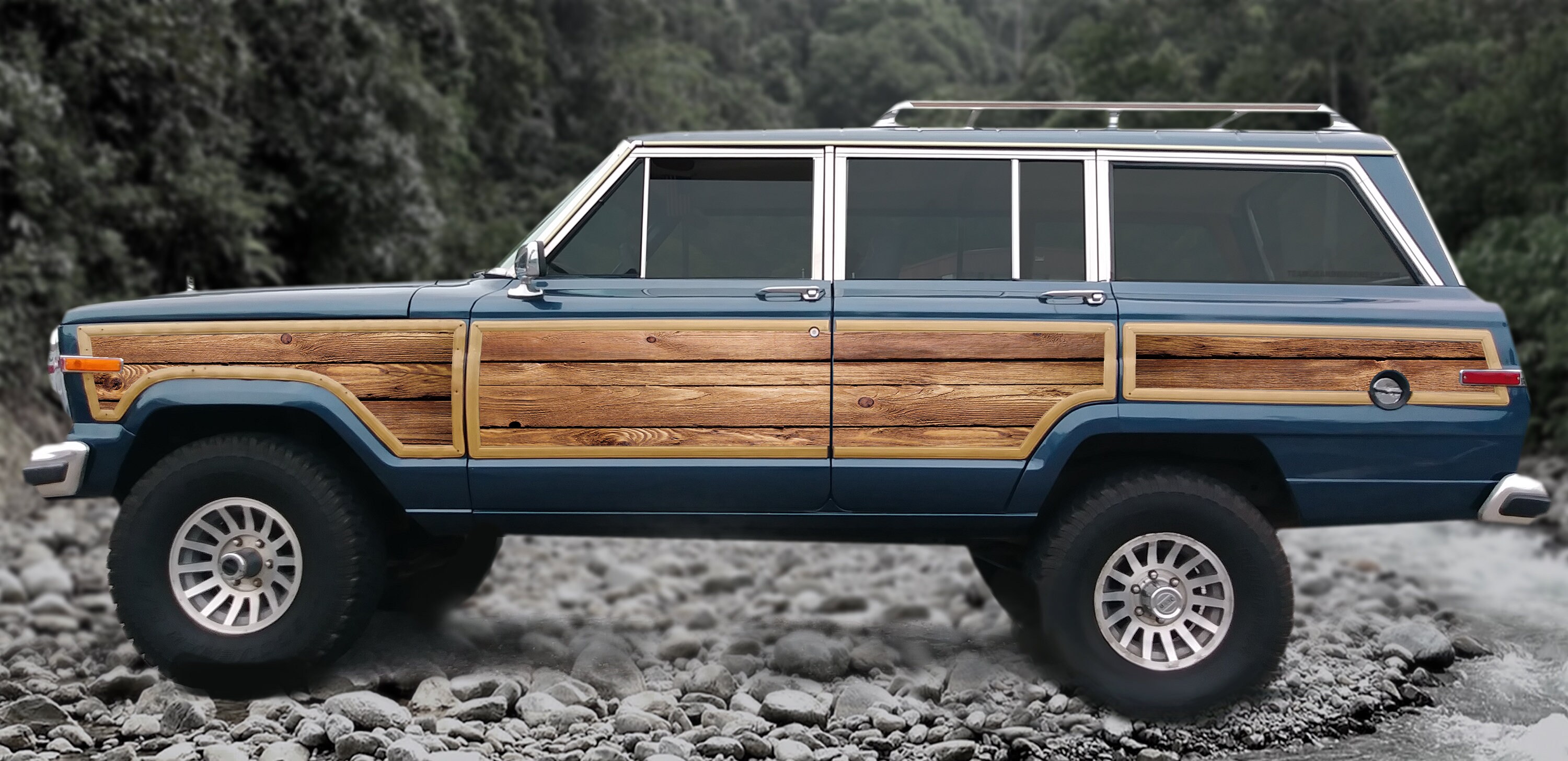 Jeep Grand Wagoneer replacement wood grain vinyl kit decals Etsy