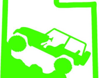 Jeep decal Utah state Wrangler Sahara Rubicon Renegade CJ YJ SC outline other states available