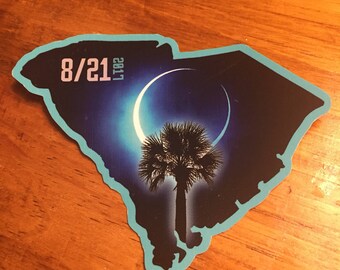Solar Eclipse Decal South Carolina Palmetto tree