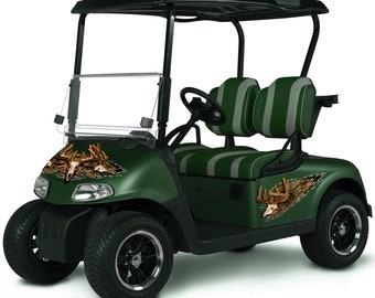 Deer skull camo golf cart ATV graphics hunting Club Car EZGO Polaris Yamaha Honda decals hunter 3 pieces