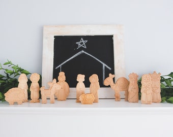 Wooden Nativity Set - Etsy