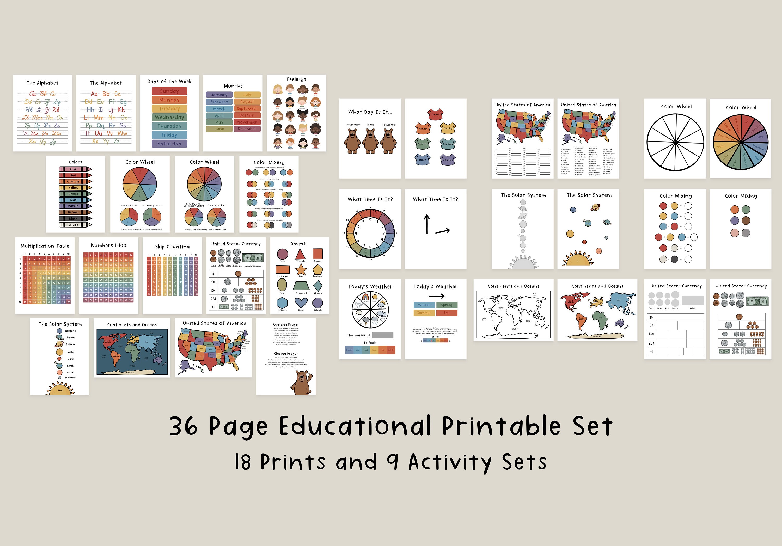 Morning Binder Educational Print &amp; Activity Set 36 Pages Digitial ...