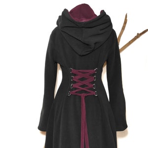 Fleece coat lined in your choice of double warmth fairy coat "Edomiel" with fairy back lacing Sanlivine