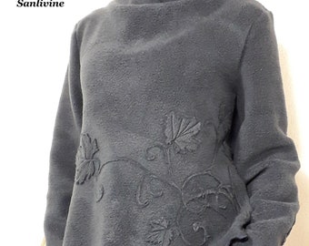 Pull large, oversize fleece doux et chaud, pull femme hiver, feuillage d'automne pull de fée Couleur aux choix Sanlivine